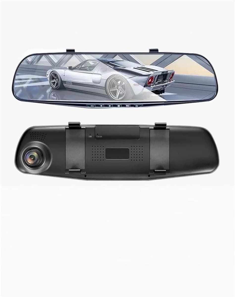 Car Camera 4.3In Dash Cam Car DVR 24H HD 1080P Dash Camera Dual Lens Video Recorder 1080P Dashcam Mirror Driving Recorder Dashcam(Size:32g) — afbeelding 1