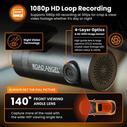 Dash Cam - Autocamera Video - Veilige Rit Registratie - Super Night View - 1080p Resolutie - Donkergrijs — thumbnail 2