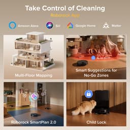 Roborock Qrevo S Pro Set-Robotstofzuiger–Alles-in-één multifunctioneel dockingstation–18500 Pa zuigkracht–Antiklitsysteem-Reactive Tech Obstakelvermijding-Intensieve tapijtreiniging 10 mm Dweilverhoging–Twee roterende dweilpads–Roborock app controle — thumbnail 9