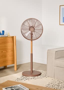 CREATE - Retro stijl 50 W draaiende staande ventilator - Mokka - AIR STAND WOOD — thumbnail 5