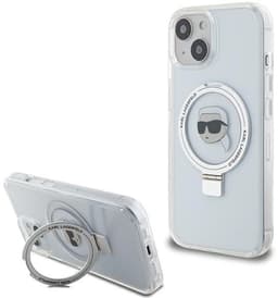 Karl Lagerfeld Serie - iPhone 15 Hoes - Ring Stand - MagSafe - Wit — thumbnail 1