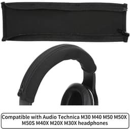 Cosensi - Headband Cover - Vervangingshoes - Geen gereedschap nodig - Zwart - Hoofdtelefoon bescherming - Geschikt voor ATH-MSR7 M50X M40X M30 M20X — thumbnail 2