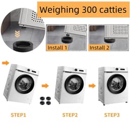Cosensi - Antivibratie Mat - Wasmachine Voet Pads - Universeel en Antislip - Zwart - Geluiddempers - Stabiliteit voor Wasmachines — thumbnail 4