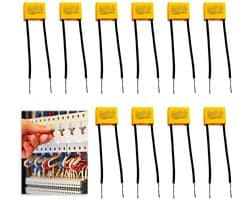 Set van 10 veiligheidscapacitors 0.33 uF 275 V X2, polypropyleen capacitors voor elektronische toepassingen, ideaal voor huishoudelijke apparaten en bypass circuits