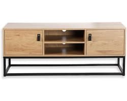 Tv-kast met opbergruimte - Mediab প্রয়োজনীয় - Woonkamer organiseren - Industriële stijl - 120 x 39 x 48 cm - Bruin