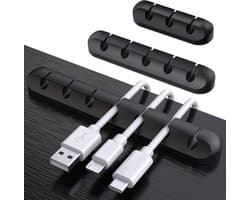 3-Pack Kabelhouder Clips voor Kabelbeheer, Zelfklevende Organisator voor USB Oplaadkabels, Voedingskabels en Muiskabels voor Thuis en Kantoor