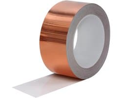 Koperfolie tape 20 m, zelfklevend en hittebestendig, ideaal voor EMI-bescherming en slagpreventie