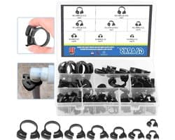 Set van 70 Stuks Zware Dubbele Grip Nylon Slangklemmen in 8 Maten, Geschikt voor Slangen van 6.6-27.2mm, Duurzaam en Betrouwbaar voor Diverse Toepassingen