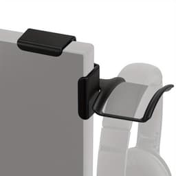 Koptelefoonhouder met clipbevestiging, geschikt voor gamingheadsets en computerschermen – wandmontage/monitorhaak, draagbare, stijlvolle opbergstandaard voor koptelefoons, bureau-organizer, compatibel met alle soorten (montage zonder boren). — thumbnail 2