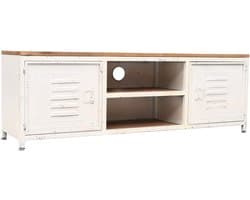 Tv-meubel - Televisie kast - Media Opslag - Industriële Stijl - 1199 x 30 x 399 cm - Wit