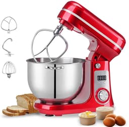 Keukenmixer – Keukenmachine - Keukenrobot - Foodprocessor - 6L - 2000W - Krachtige & Stille Motor – 6 Snelheden – Met Roestvrijstalen Kom – Metal Gray — thumbnail 5