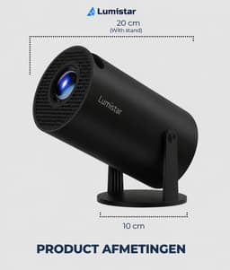 Lumistar® Premium Mini Beamer - Alles-in-één Smart TV Projector - 2026 model - Android 13.0 - WiFi 6 & Bluetooth 5.2 - 4k support - Beamer - Home Cinema - Wit — thumbnail 3