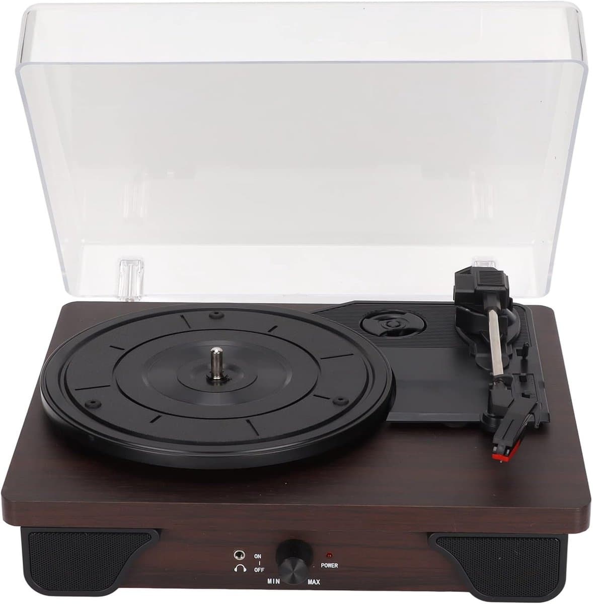 Retro Platenspeler, 3 Snelheden 33/45/78 RPM voor 7in/10in/12in Vinylplaten Draadloze draaitafel LP-speler Bluetooth-speler, ingebouwde stereoluidsprekers, 3,5 mm/0,1 inch AUX-ingang — afbeelding 1