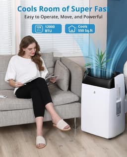 Mobiele airco 10000 BTU 3-in-1 – 30L/dag – 3 ventilatiestanden – 24U timer – Tot 46 m² – Stille werking – Klasse A — thumbnail 4