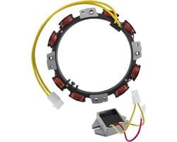 Dynamo Grasmaaier - Oplaadspoel Gelijkrichter - Motor Onderhoud - 10-16 Amp Laadsysteem - 14.5 x 13.6 x 6.4 cm - Zwart