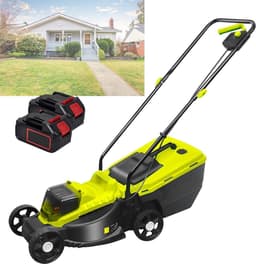 Elektrische Grasmaaier - Accu Grasmaaier Duwmaaier - Gazon Onderhouden - Borstelloze Motor - 33 cm Maaibreedte - Grijs — thumbnail 1