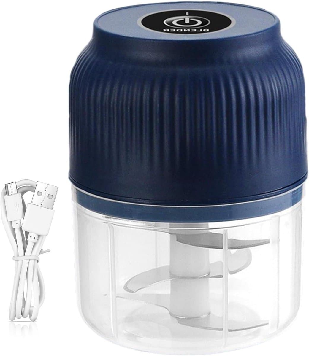 Elektrische Knoflookhakker - Mini Keukenmachine - Maaltijden Bereiden - Veelzijdig Haken - 12 x 8 cm - Meerkleurig — afbeelding 1