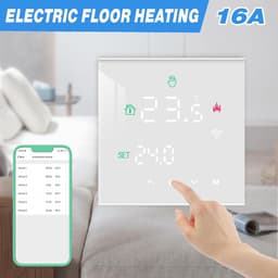 Slimme Wifi Thermostaat - Digitale Verwarming - Vloerverwarming Regelen - App en Spraakbesturing - 16 Ampere - Wit — thumbnail 4