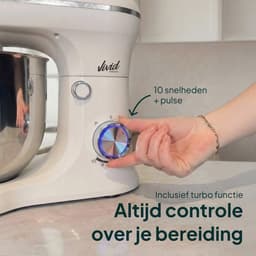 Keukenmachine - Mixer Kom - Bakken Maken - 1500W Krachtige Motor - 5L Kom - Creme — thumbnail 2