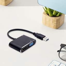 USB naar HD Adapter - Monitor Converter - Scherm Uitbreiden - Plug and Play - 1920x1080 - Zwart — thumbnail 2