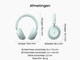 soundcore Space 2 by Anker, Active Noise Cancelling Koptelefoon, Comfortabele Pasvorm, 50H Speeltijd, LDAC Hi-Res Draadloze Audio, Dual Connection, Helderre Gesprekken, Bluetooth 6.1, Nap Mode, Draagdetectie — thumbnail 9