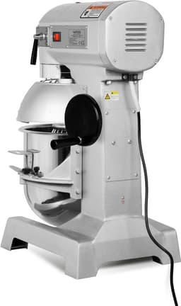 VERTES Professionele deegkneder, deegmachine met planetaire mengarm, inhoud 20 l, roerkom van roestvrij staal, roerblad, deeghaken en garde, 3 snelheden: 110, 200 en 420 rpm — thumbnail 3