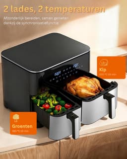 MKSS® Airfryer XXL - Dubbele Mand Airfryer — thumbnail 3