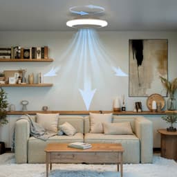 Philips Amigo Plafondventilator - Ingebouwde LED-lamp - Wit en gekleurd licht - Dimbaar - 20W+40W - Inclusief afstandsbediening - 4400 Lumen - Diameter: 480mm — thumbnail 2