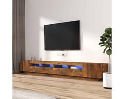 Tv-kast Set - Entertainmentmeubel - Woonkamer Inrichting - Met LED Verlichting - 100 x 35 x 40 cm - Gerookt Eiken