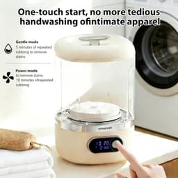 Mini wasmachine - Mini-wasmachine voor ondergoed - 3.5L - kleine wasmachines - camping wasmachine - Oplaadapparaat - voor babykleding, handdoeken, sokken en delicate kleding - wit - 20×13×13cm — thumbnail 3
