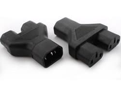 Dual C13 Y Splitter 3-weg Stekker voor Computer, Projector en Printer - Zwart, IEC 320 C14 Connector