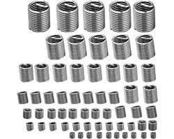 60-delige Set van RVS Draadinvoeren en Schroeven voor M3 tot M12, Ideaal voor Reparaties en Versterking van Draadverbindingen