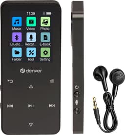 Denver MP3/MP4 Speler - Bluetooth - Shuffle/Repeat - SD kaart tot 128GB - Incl. oordopjes - Dictafoon - MP1830B - Zwart — thumbnail 1