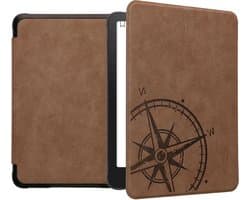 E-reader Hoes - Boekhoes Beschermhoes - Lezen Beschermen - Vintage Kompas Design - 18 x 133 x 13 cm - Bruin