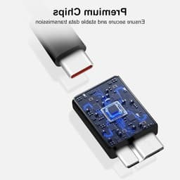 USB C naar USB 3.0 Micro-B Adapter voor Externe HDD/SSD, Compatibel met WD, Seagate en Toshiba, Zwart — thumbnail 3