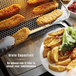 YOR® Heteluchtoven - Oven - Airfryer Oven - 11 Liter - Zwart - 33cm x 39cm x 38cm — thumbnail 4