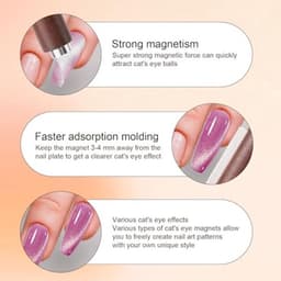 Set van 7 Cat Eye Nail Magnet Tools, Hartvormige Cat Eye Gel Nagellak Magneet 3-in-1 Professionele Manicureset met Y-vormige Gids Sticks voor Thuis DIY Salon Studio — thumbnail 4