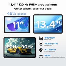 DOOGEE U13 Pro - Tablet - 36GB RAM (6+30GB) + 256GB ROM (2TB/TF) - 11000mAh/18W - 13,4 Inch FHD+ 120Hz IPS - Android 16 - T7300 - Dubbele luidsprekers - Wi-Fi 5 - Face ID - Bluetooth 5.4 — thumbnail 5