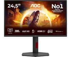 AOC G4 Q25G4SR - Quad HD E-sports Gaming Monitor - HDMI 2.1 - HDR400 - 300Hz - 25 inch