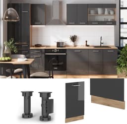 Inbouw Vaatwasserpaneel Antraciet Hoogglans 45 cm Zonder Werkblad — thumbnail 3