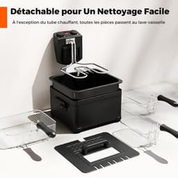 Elektrische Friteuse - Vetvrije Frituur - Thuis Frituren - Instelbare Thermostaat - 5 Liter - Zwart — thumbnail 5