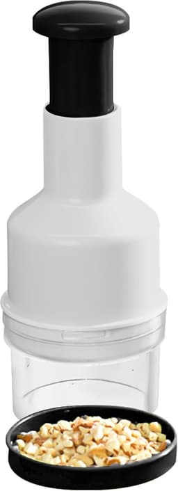 Groente Hakker - Keuken Hulp - Snel Ingrediënten Snijden - Compact Multifunctioneel - 500ml Capaciteit - Zwart Wit — thumbnail 1