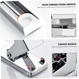 Wandhouder voor microgolfovenrek, 2 stuks, verstelbaar, opvouwbaar, gepolijst, roestvrij staal, sterke belasting, universele antislip houder voor magnetron, voor thuiskeuken — thumbnail 2