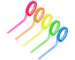 Kleurrijke Fluorescerende Tape Set van 5 Rollen voor Boeken, School en Kantoor - Ideaal voor Markeren, Organiseren en Creatieve Projecten (6mm x 5m)