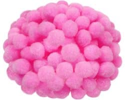 300 Stuks 3 cm Fluffy Pompoms in Roze voor Creatieve DIY Knutselprojecten en Decoraties