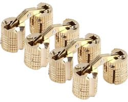 Versteekte Barrel Scharnieren voor DIY Projecten - 4 Stuks Gouden Messing Hinge met 180° Opening voor Sieraden en Handwerk