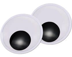 2 Stuks Zelfklevende Wedge Ogen Rond Zwart Wit 180mm Beweegbare Ogen voor Scrapbooking en Kunstprojecten