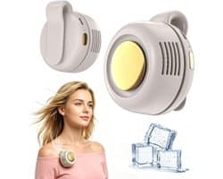 Draagbare, stille en bladeloze clipventilator – Oplaadbare en draagbare ventilator – Handsfree koeling voor taille en nek – 3 snelheden – 6 uur gebruiksduur – USB-C snelladen (Wit) — afbeelding 1