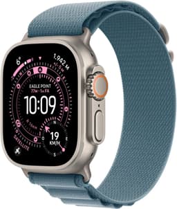 Apple Watch Ultra 3 Cellular 49mm Natural Titanium Case with Light Blue Alpine Loop - Small — thumbnail 1