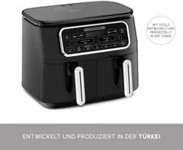 Heteluchtfriteuse - Airfryer XL - Gezond Koken - Dubbele Lade Technologie - 8 Liter Capaciteit - Zwart Chroom — thumbnail 5